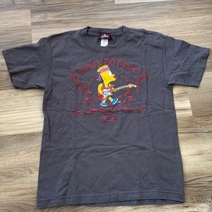 BORN TO ROCK BART Guitar Playing Simpson Vintage Graphic Shirt Top Simpsons